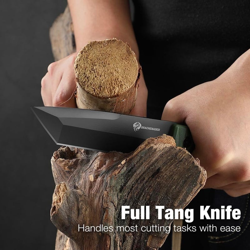 DRACHENADER XR-B01-FT Tanto Knife Survival Fulltang Outdoor fixed blade Knife 5mm thick steel with ABS Sheath - Image 3